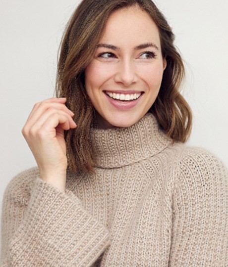 Woman smiling with CEREC in Vienna 