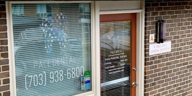 Front door of dental office in Vienna