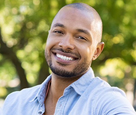 Man sharing healthy smile