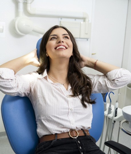 Woman feeling relaxed thanks to sedation dentistry in Vienna 