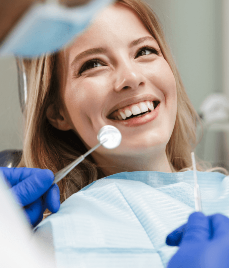 Woman receiving dental checkup