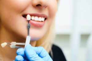 patient being prepared for cosmetic dentistry