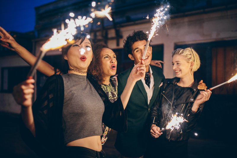 new year celebrators smiling after dental checkup in Vienna