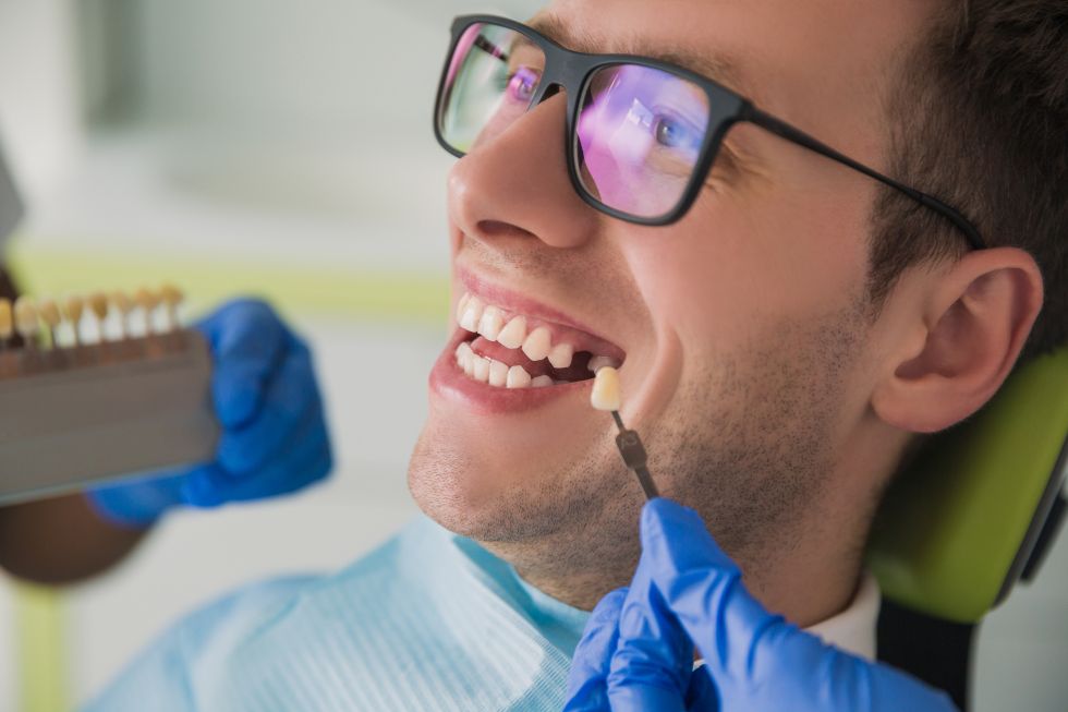 A man getting dental implants